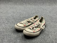 Converse All Star Youth Size 13 Grey Pink Polka Dots Casual Walking