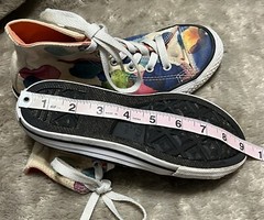 Converse Paint Splatter Lace Up High Top Sneakers 656144F Big Kid Junior Size 2