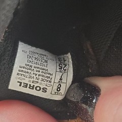 SOREL Out N About IV Strap Kids Boots Sz 8 Taffy Black Waterproof Hook & Loop
