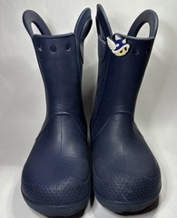 Crocs Handle It Rain Boots Shoes Kids Size j1 Waterproof Pull On Classic + Charm