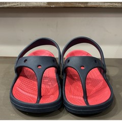 Crocs Electro Flip Kids Size 10 c 11 Navy Red Slides Slingback Thong Sandals