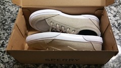 New Sperry Top Sider Kids Deckfin Junior Sneaker Khaki Chambray 13.5M