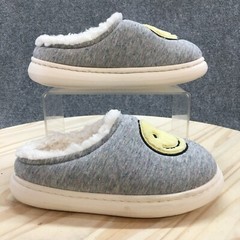 Art Class Slippers Youth 13 Percy Wink Smiley Face Slip On Gray Closed Toe Low