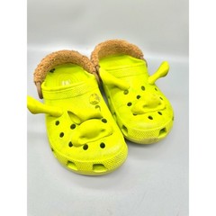 Crocs Classic Clog Shrek DreamWorks Lime Green Kids J6 Nose Shoes Missing Ear