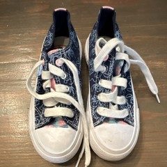 Disney Stitch Kids Canvas Low Top Lace-Up Sneakers Blue/White/Pink US 1