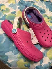 Crocs Unisex Kid’s Classic Clogs Lined Purple Taffy Pink Outer – US Kid’s J6