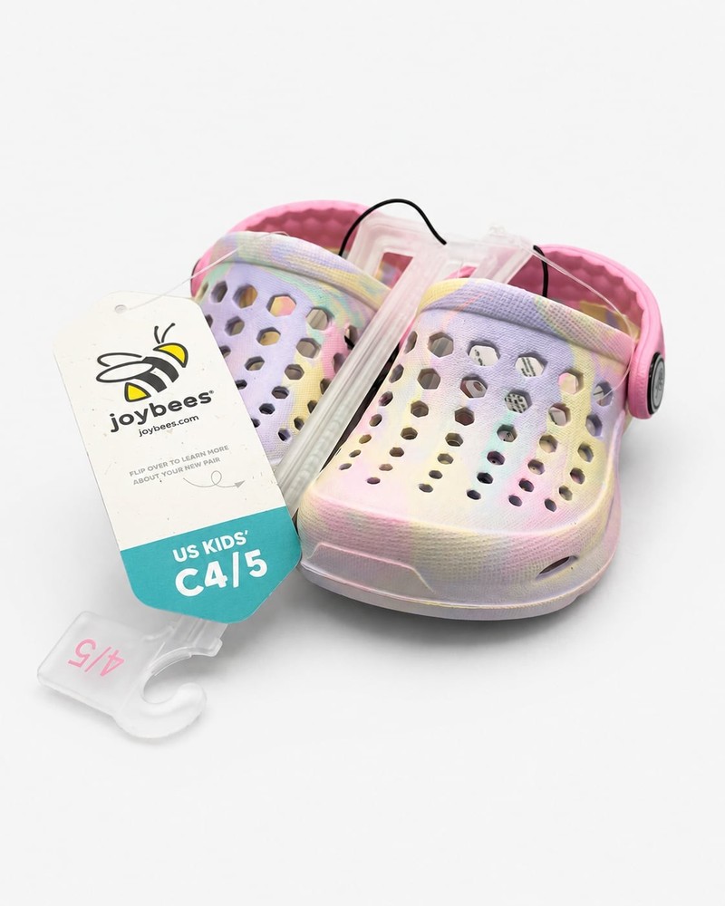 Joybees Kids Classic Clogs, Pastel Tie-Dye, Size C4/5