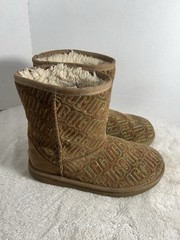 UGG Australia Classic II Graphic Stitch Brown Tan Boots Youth Size US 4