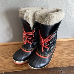 SOREL Winter Carnival Snow Boots Youth Size US 6 EUR 38 1516801011 Black Orange