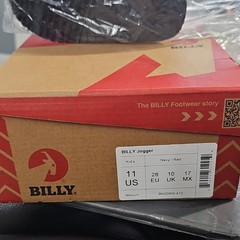 BILLY Jogger Navy Red Unisex Kids Sneakers Medium Zipper Lace Up Size 11 US