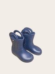 Crocs “Handle-It” Slip On Waterproof Rain Boots Size Kids J1 Navy Blue