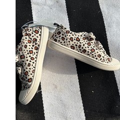 Cat & Jack Kids Leopard Print Canvas Sneakers Size 12 Hook and Loop Closure NEW