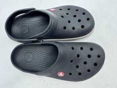 DAMAGED Crocs Crocband Clogs Kids Black Rubber Slip-On Lightweight Casual – J6