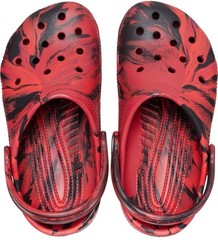 Crocs Red Black Size 4 K Synthetic Clog Sandals Slip On, Ankle Strap, Breathable