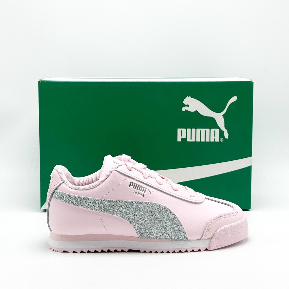 *NEW* PRE-SCHOOL KIDS PUMA ROMA BASIC (PS) WHISP OF PINK / SILVER (407903 01) 👍