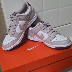Nike Dunk Low White Purple Plum Eclipse Size 5Y Womens 6.5 FB9109-101 Shoes