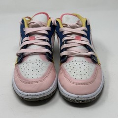 Nike Jordan 1 Low SE Multi Canvas DV1323-100 Youth Kids Size 4 Pink Blue Shoes