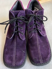 NORDSTROM COLLECTION, ITALY FREESBY, KIDS 31 U.S. 13, PURPLE SUEDE ANKLE BOOTS