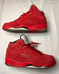 🔥 2017 Air Jordan 5 Retro BG Red Suede University Red Size 7Y 9.5/10 OG box 🔥