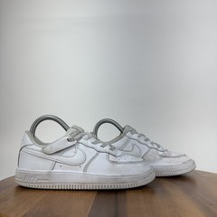 Big Kids Nike Force 1 Low EasyOn PS Triple White Leather Sneakers Size 2.5 Y AUC