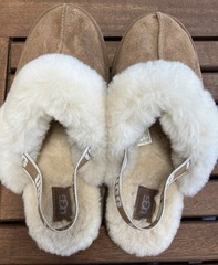 UGG FUNKETTE SLIPPERS CHESTNUT SLINGBACK STRAP KIDS SZ 6