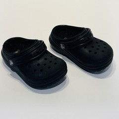 Crocs Dual Comfort Black Winter Lined Clogs Kids Toddler Size 7 C8 Slip On Shoes