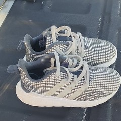 adidas EE6945 Gray White Mesh Athletic Sneakers Kids US 13.5K