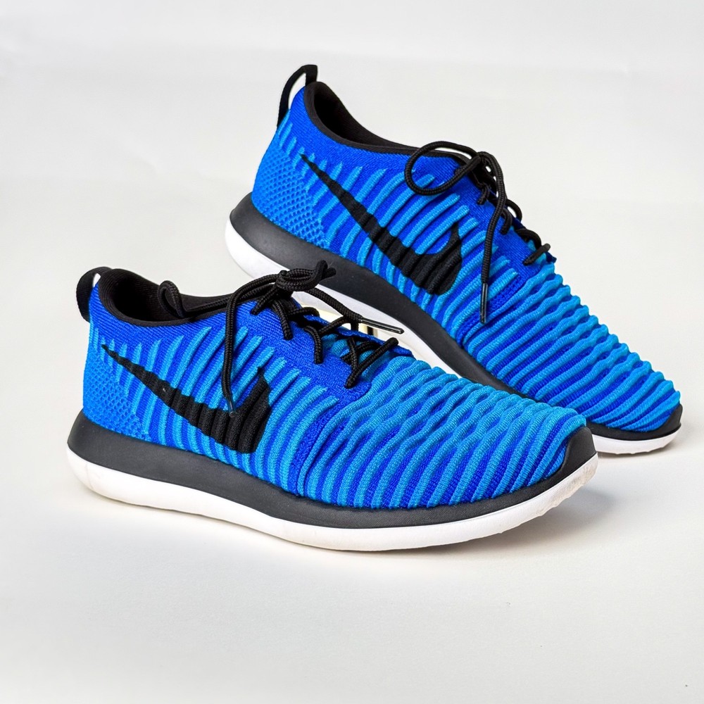 Nike Roshe Two Flyknit (GS) Sneakers – Racer Blue w/ Black Swoosh – Size 5.5Y