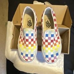VANS Kids Slip-On Checkerboard Canvas Sneakers Multicolor US 6.5 Low Top