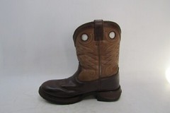 Durango Youth Size 2.5 D Brown Leather Buckaroo Cowboy Western Boots