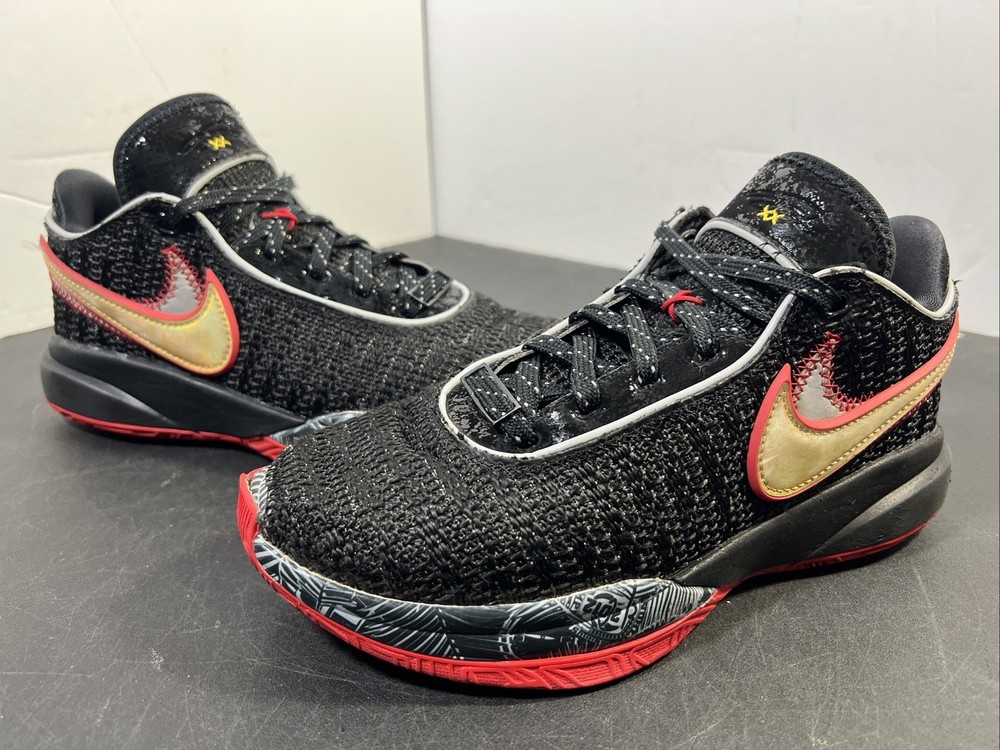 Nike LeBron XX Black Red Gold GS Size 4.5Y/Women’s Size 6 Basketball DQ8651-001