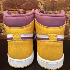 Jordan Air Jordan 1 High Top Leather Lace-Up Mens Sneakers Purple Yellow (8)