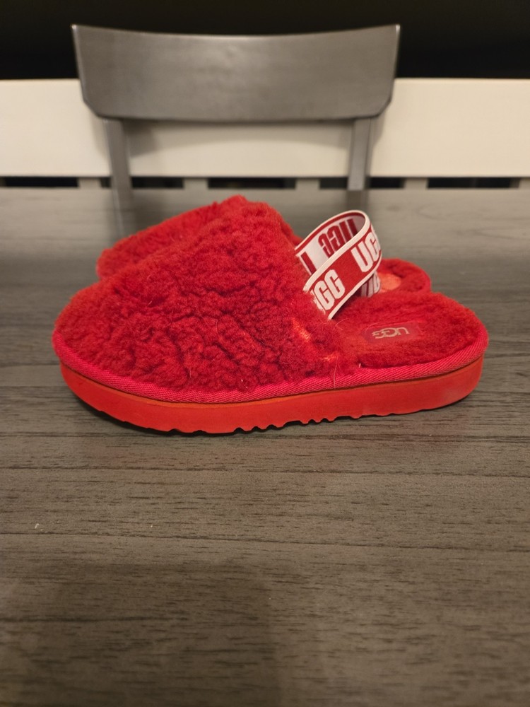 UGG Australia Toddlers Fluff Yeah Slippers Slides Red Size 13