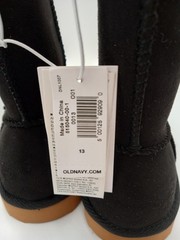 Old Navy Shearling Style Boots Kids Size 13 Black Adora Faux Fur Lined Winter