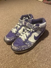 Nike Dunk Mid Purple Notebook 2008 Shoes Size 6y Womens 7.5 Rare Sneakers