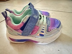 Wonder Nation Kids Light-Up Hook & Loop Low Top Sneaker Pink/Purple 7