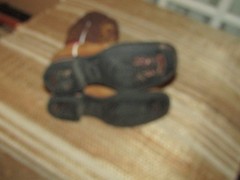 HP Mexico Square Toe Cowboy Western Boots Brown Kids size 12.5 Mex 19.5 side zip