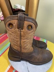 Lil‘ Durango 8″ Two Tone Dk/Brown Western Buckaroo Boots Kid’s Size EU 37 US 5 M