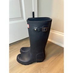 Hunter Original Kids Rain Boots Matte Navy Rubber Waterproof Tall Boots 2G/1B