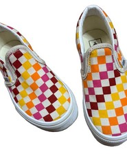 VANS Slip-On Checkerboard Multicolor Canvas Sneakers Kids US 12 Skate Shoes