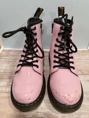 Dr. Martens Pink Panther Ombré Patent Leather Combat Zip Boots Youth 3 1460 J