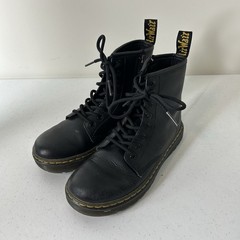 Doc Martens Boots Kids 2 Zavala J Leather Combat Black
