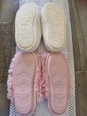 Joe Boxer and Art Class Slipper Bundle Disco Ball Fuzzy Pink House Shoes Size L