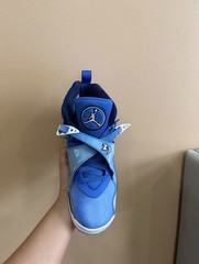 Jordan Blue White Winter Snowflake High Top Unisex Kids Athletic Sneaker Lace Up
