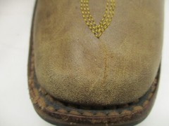 Semental Brown and Green Leather Square Toe Cowboy Boots Youth Size 6