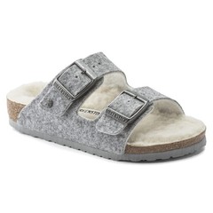 Birkenstock Kids Arizona Rivet Light Gray Wool Narrow Fit Size EUR 33 / US 2