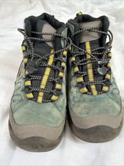 Keen Targhee Youth Size 1 Low Hiking Boot Gray Brown And Teal Camping Outdoor