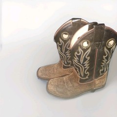 Old West BSC1878 Black Distressed Square Toe Boot Youth Size 2.5
