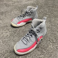 NIKE AIR JORDAN 12 RETRO () 510815-060 WOLF GREY-PINK Youth GS 4.5Y WOMEN’s 6