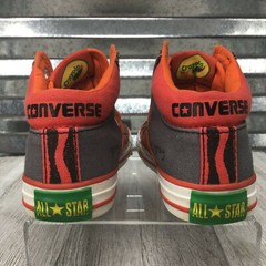 All Star Converse Size 13Y Grey Crayola Orange Canvas Tennis Sneaker Unisex
